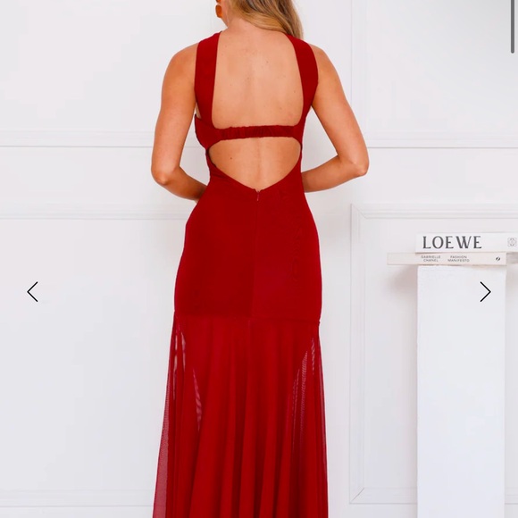 SERENE SWAY STRAPLESS MAXI DRESS RED - Picture 2 of 3